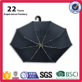 Fermeture automatique de parapluie automatique noir promotionnel de pluie de pongé avec la conception adaptée aux besoins du client